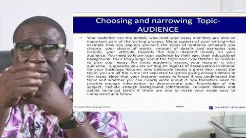 UGRC 110: SESSION 7 - THE ACADEMIC ESSAY(The Process Approach to Writing)