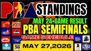 PBA STANDINGS TODAY | PBA GAME RESULTS MAY 24,2026 | PBA GAME SCHEDULE MAY 27,2026