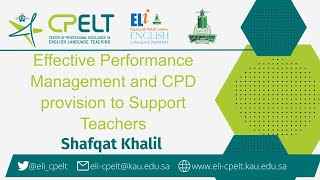 Effective Performance Management and CPD provision to Support Teachers