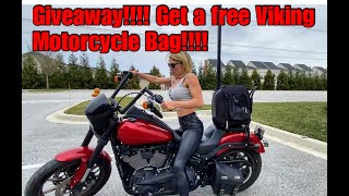 I'M GIVING AWAY A MOTORCYCLE BAG!! Viking Bag Sissy Bar Bag Review