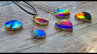 #1475 WOW! Incredible Holographic Resin Pendants With My Homemade Silicone Mold