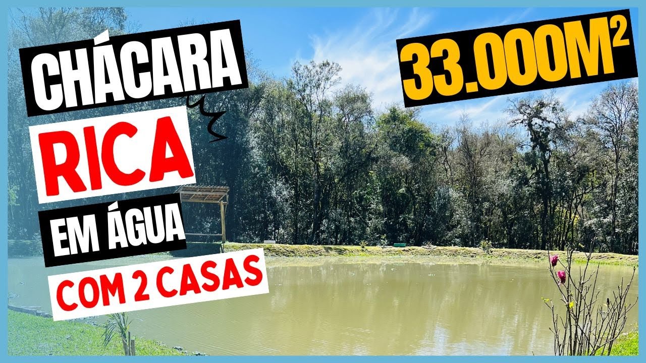 CHÁCARA A VENDA | APENAS 6KM DA CIDADE | RICA EM ÁGUA | 33.000M² | 2 CASAS