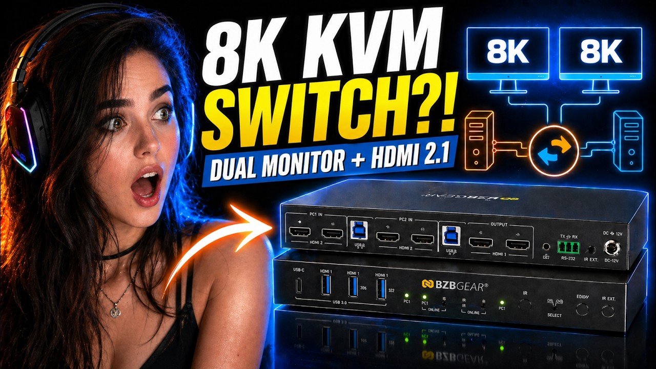 Control 2 Computers with Dual 8K Displays | BG-8K-KVM22A HDMI 2.1 KVM Switch