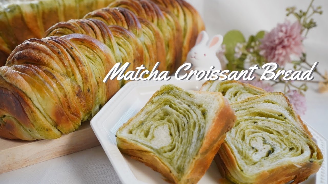 簡単❗️一日で出来上がる 抹茶クロワッサン食パンの作り方をじっくり解説します✨感謝の気持ちを込めて 2022年最後のパン作り