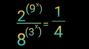 2⁹^x/8³^x=1/4 Wiskunde Olympiade Duitsland||Exponentenprobleem ||Wiskundetruc||