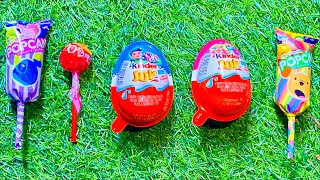 ASMR Candy Unboxing Kinder Joy Eggs And Colorful Lollipops Videos