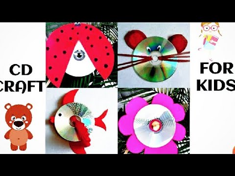 DIY CD ANIMALS CRAFT| BEST USE OF WASTE CD CRAFT | RECYCLE OF OLD CD|KIDS|FUN|EASY  - YouTube