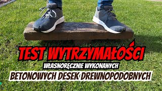 Test wytrzymałości drewnopodobnych płyt betonowych