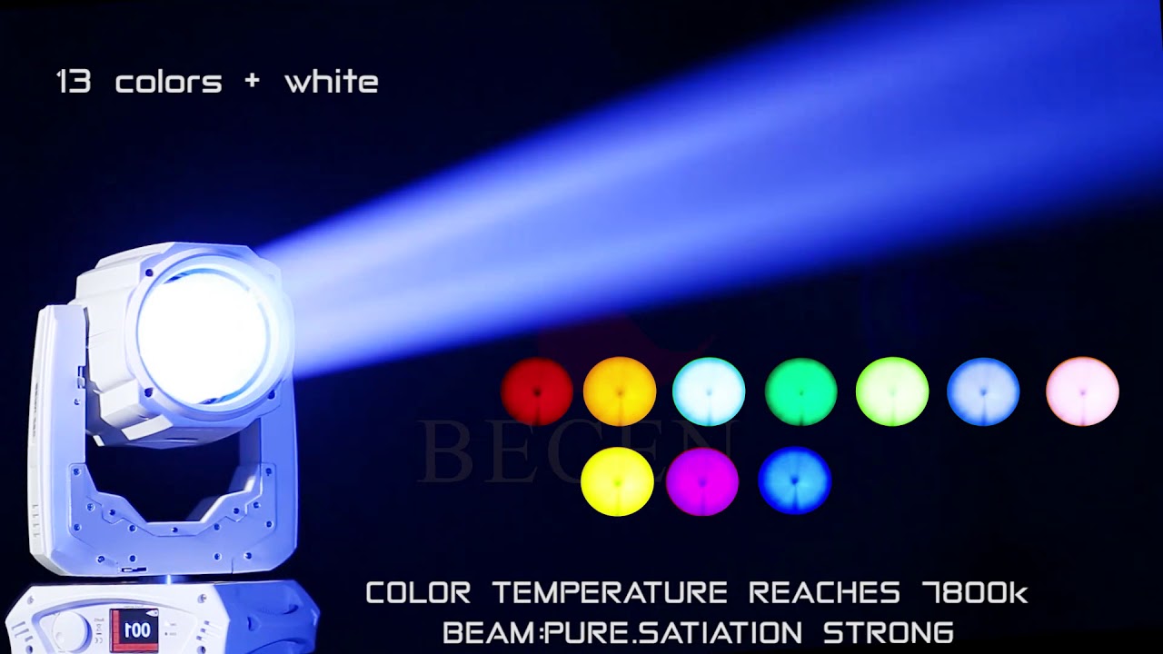 RDM 260W 9R Beam Moving Head Light With Powercon (white) | BECEN