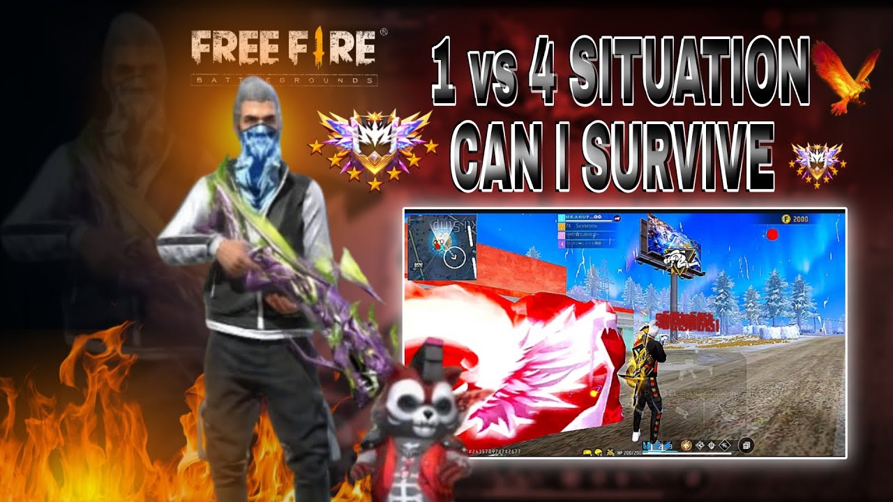 # FREE FIRE 🔥 1 vs 4 SITUATION CAN I SURVIVE? - YouTube
