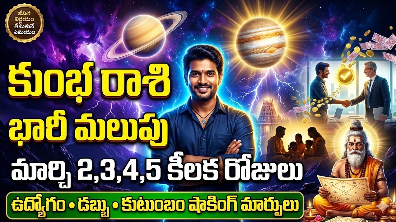 కుంభ రాశి మార్చి 2,3,4,5 కీలక మార్పులు | Career, Money, Family Predictions | Rasichakram