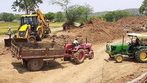 New Jcb 3dx Ecoxcellence Working With Mahindra And Johndeere Tractor | All about Tractors and Jcb