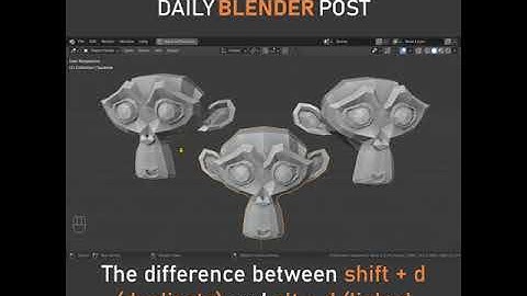 Difference between Alt + D and Shift + D in Blender
