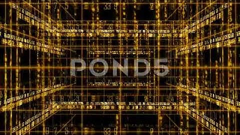 Digital Technology Text Numbers Backgorund Rotation 360 Loop 4K Yellow