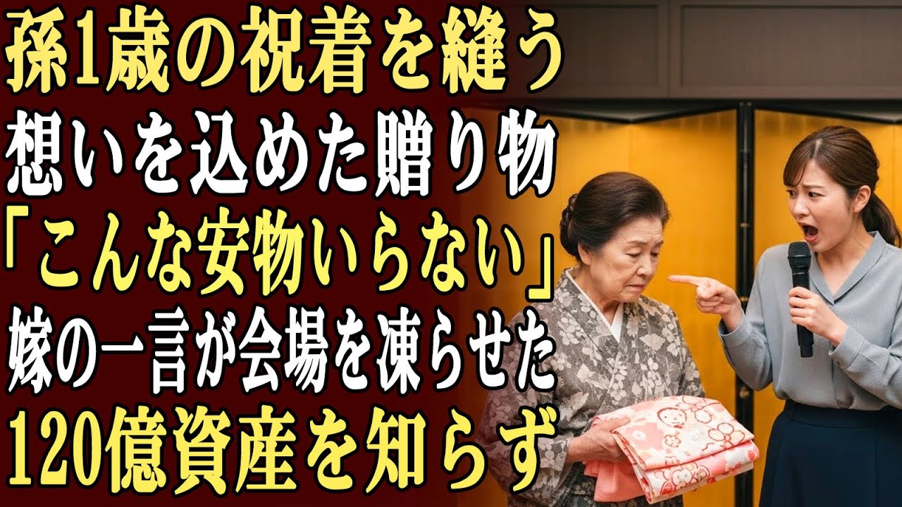 1歳の孫の誕生日のために、私は自ら祝着を仕立てた。しかしパーティーの場で、嫁はその贈り物を「安物だ」と一蹴した…。だが彼女たちは、私が120億円の資産を持っていることを知らなかった。