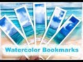 Watercolor OCEAN Bookmarks Painting Demonstration