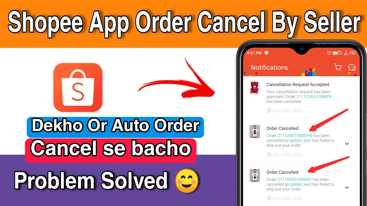 Shopee app order Cancel by seller problem solution shopee order