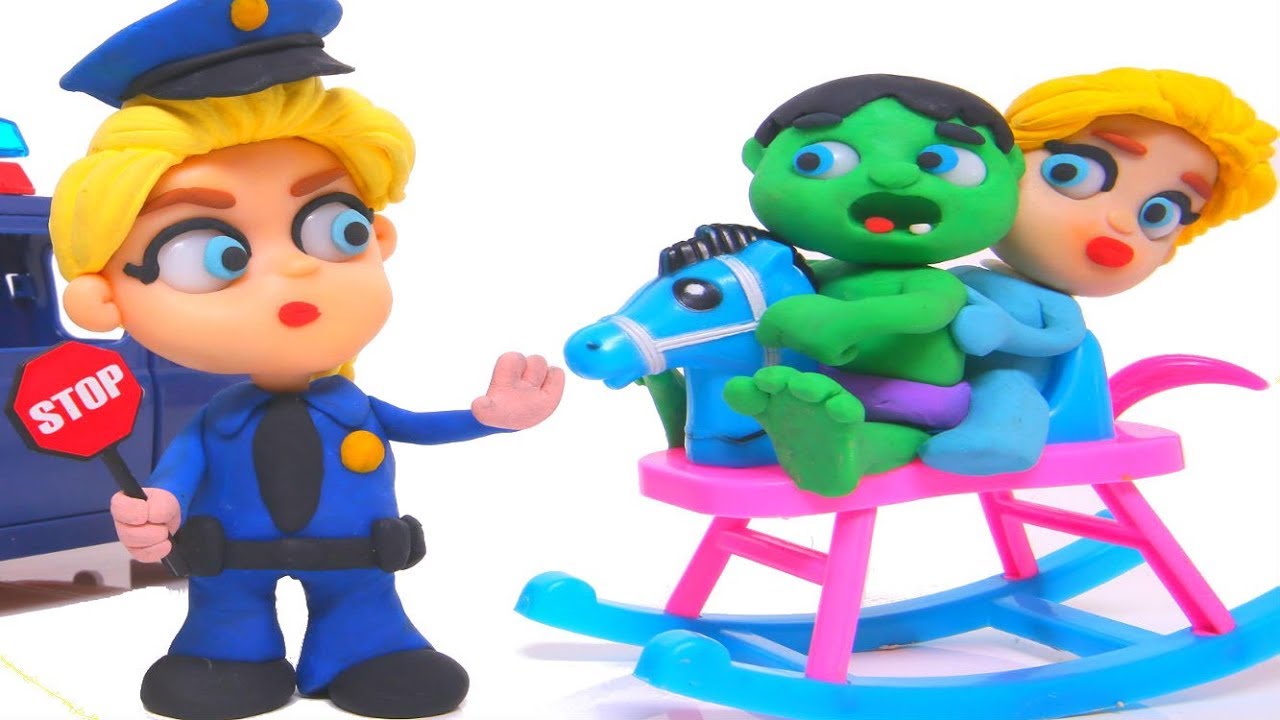 dibujos animados de los 90 FUNNY KIDS RIDE A HORSE ❤ Play Doh Cartoons For Kids