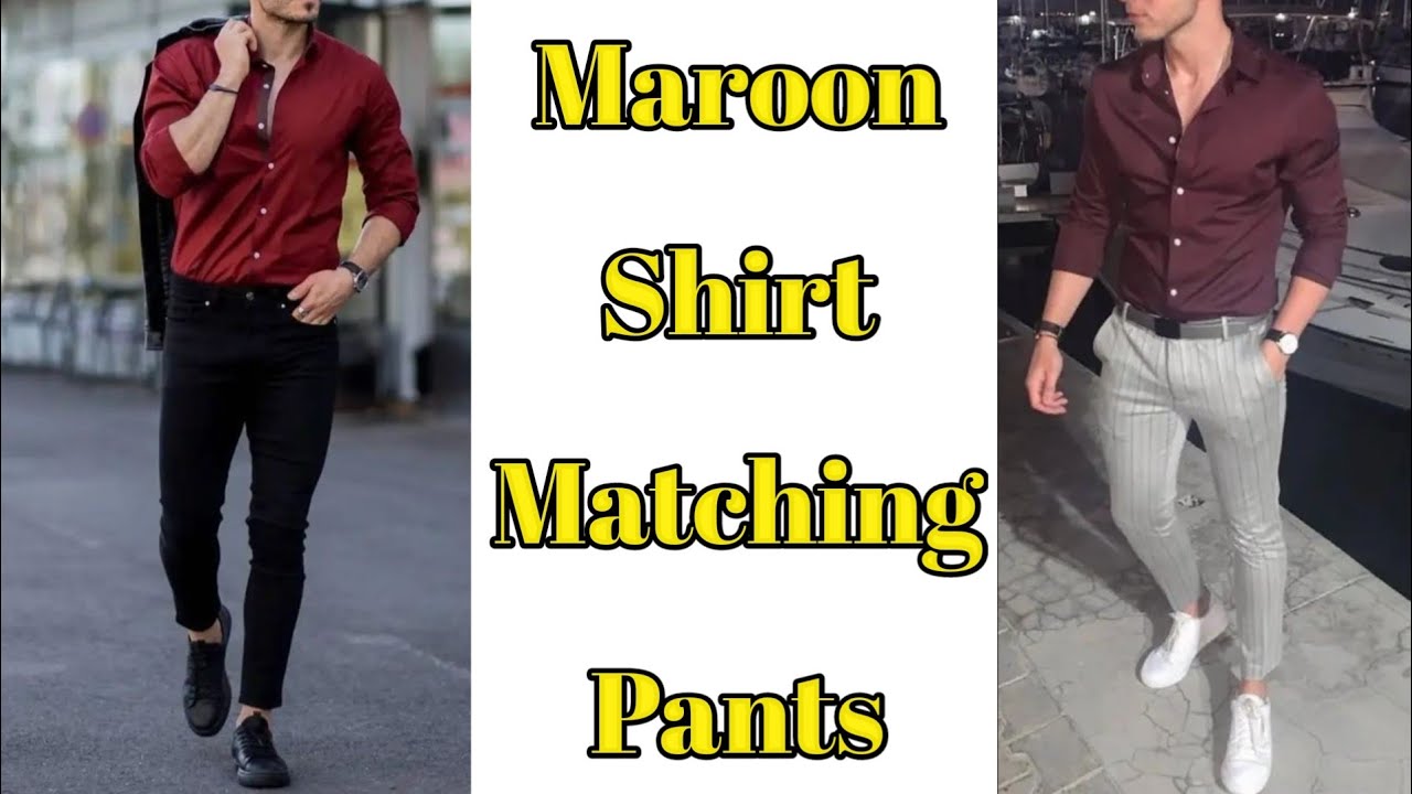 8+ Ways dress up simple and fashionable maroon t shirt outfit