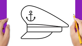 How to draw a captain hat