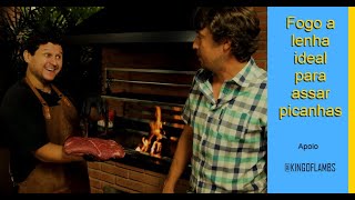 Fogo de lenha ideal para assar picanhas.