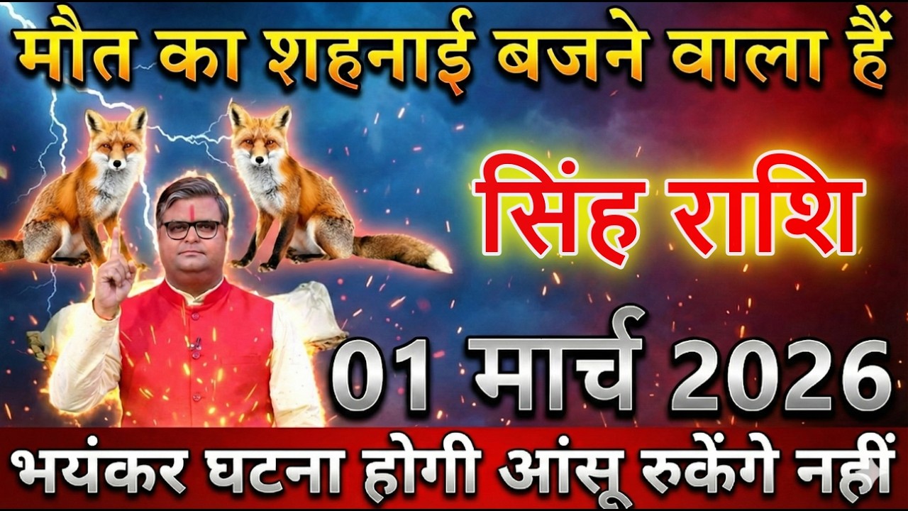 सिंह राशि वालों 01 मार्च 2026 मौत का शहनाई बजने वाला हैं भयंकर घटना होगी @sinhbharti7321
