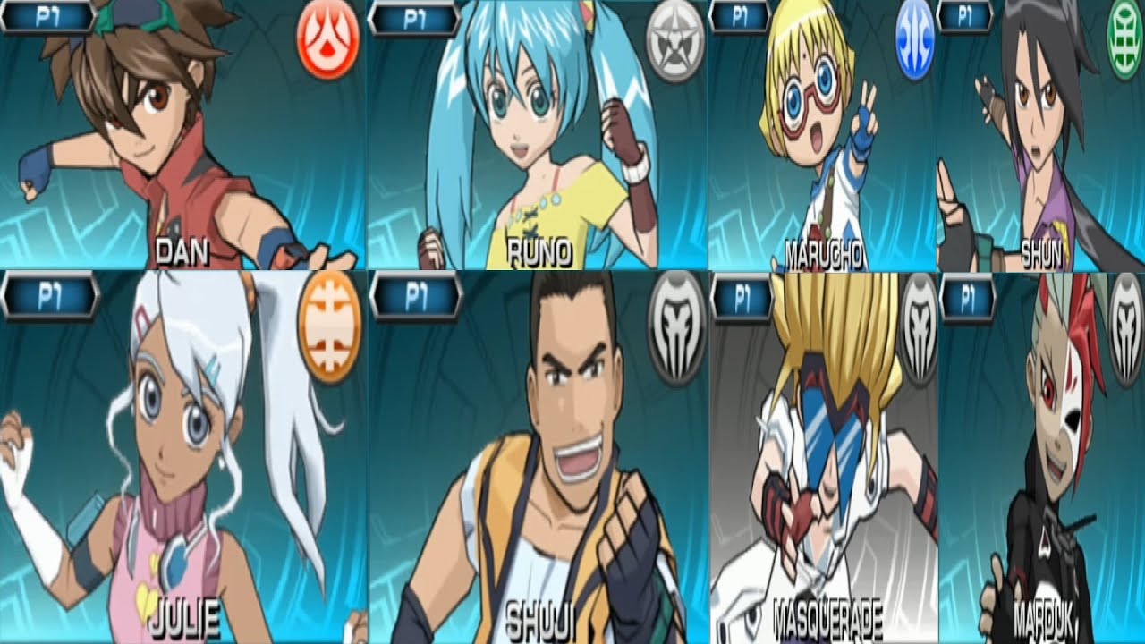 Bakugan Battle Brawlers All Characters Youtube