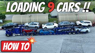 HOW TO LOAD A CARHAULER!! | 9 CAR STINGER 80 FOOT | 24 yr OLD TRAINER