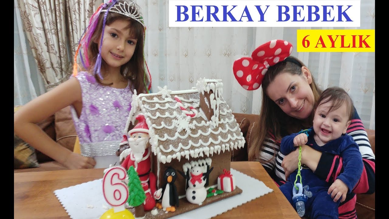 YENİ YIL NOEL BABA LI PASTA İLE BERKAY 6 AYLIK OLDU. EĞLENCELİ ÇOCUK