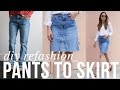 super easy DIY Jean pants to JEAN SKIRT refashion