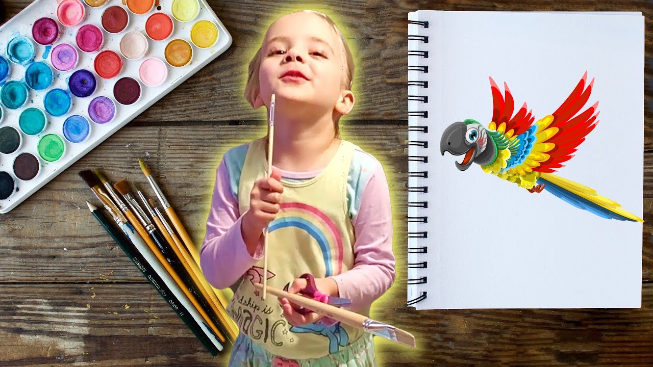 Paulina (4 Jahre) malt ihr erstes Gemälde 👩‍🎨🎨
