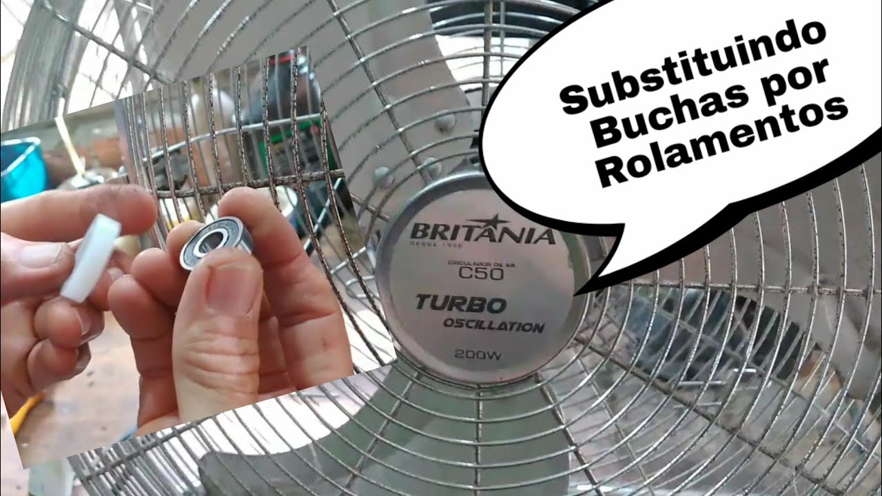 Trocando as Buchas do Circulador Britânia C50 Turbo Oscillation por  Rolamentos - YouTube
