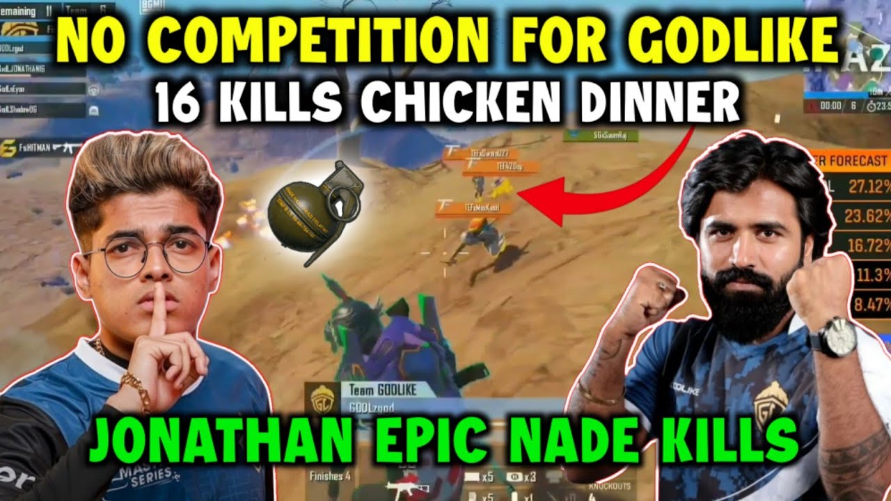 Jonathan Is On Fire🔥|| GodL 16 Kills Chicken Dinner In Nodwin Lan Event ...