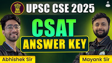 UPSC CSAT 2025 Answer Key | UPSC Prelims 2025 CSAT Answer Key | CSAT 2025 ANSWER KEY | UPSC CSE 2026