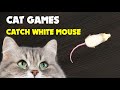 CAT GAMES Mouse hunt 1 hour | Catching white mouse