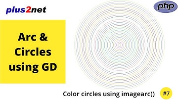 Drawing arc, circles and patterns using different colours, width and height by  imagearc() in PHP GD