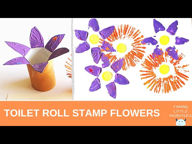 Toilet Roll Flower Stamps - Spring Art for Kids - Taming Little Monsters