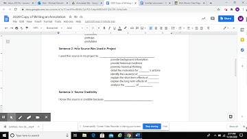 Writing Annotations for You Annotated Bibliography