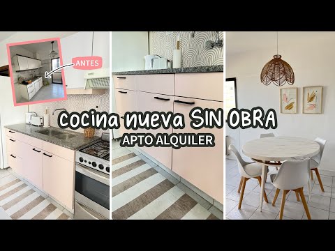 MAKEOVER COCINA SIN OBRA + AZULEJOS ADHESIVOS + PLOTTEO ALACENAS | Proyecto Costa - Capítulo 6