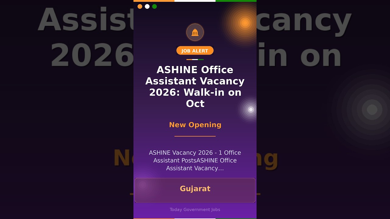 ASHINE Office Assistant Vacancy 2026: Walk-in on Oct