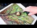 UNREAL Acrylic Tree Pouring - How is this Made?? | AB Creative Painting Tutorial / Glue Gun