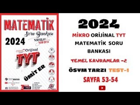 MİKRO TYT SORU BANKASI | TEMEL KAVRAMLAR | Syf 53-54 |@umiter55  #yks2024