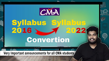 Syllabus Convertion from 2016- 2022-Very Important announcements for CMA Institute|  in Malayalam