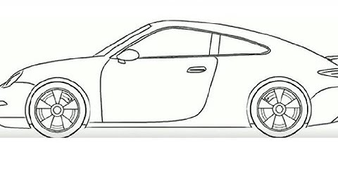 How to draw PORSCHE Car on computer using Ms Paint  Car Drawing Tutorial  Drawing Car Easily