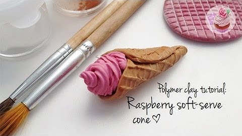 Polymer clay tutorial: Raspberry soft serve cone