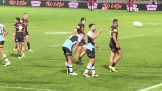 Stephen Crichton passes the ball to referee - Error costs Panthers the match