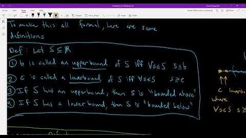 Intro to Real Analysis - Video 4: Sup, Inf, Least Upper Bound Property, Archimedian Principle