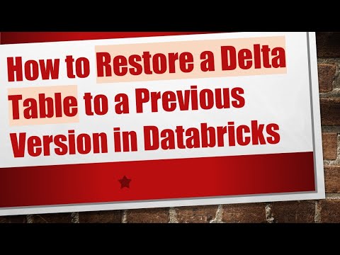 How to Restore a Delta Table to a Previous Version in Databricks