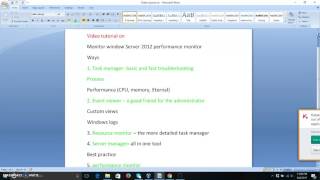 Monitor window server 2012 performance