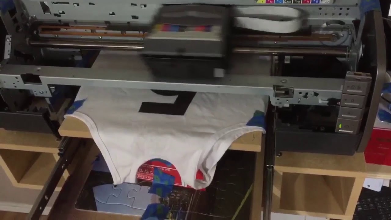 Home-made DTG with Epson R1800 - YouTube